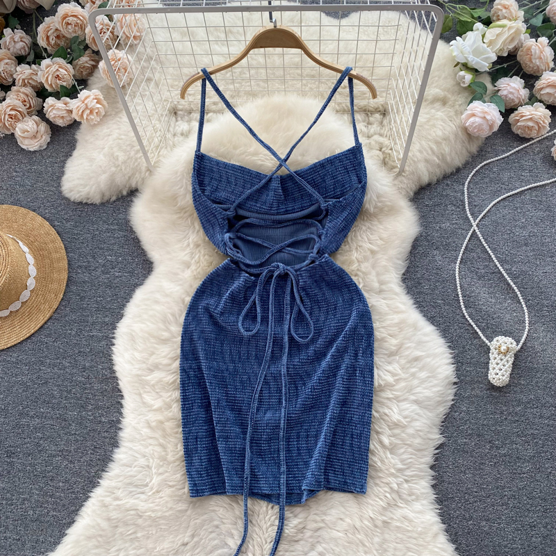 summer Women's seaside holiday waist knitting dress Secondary image