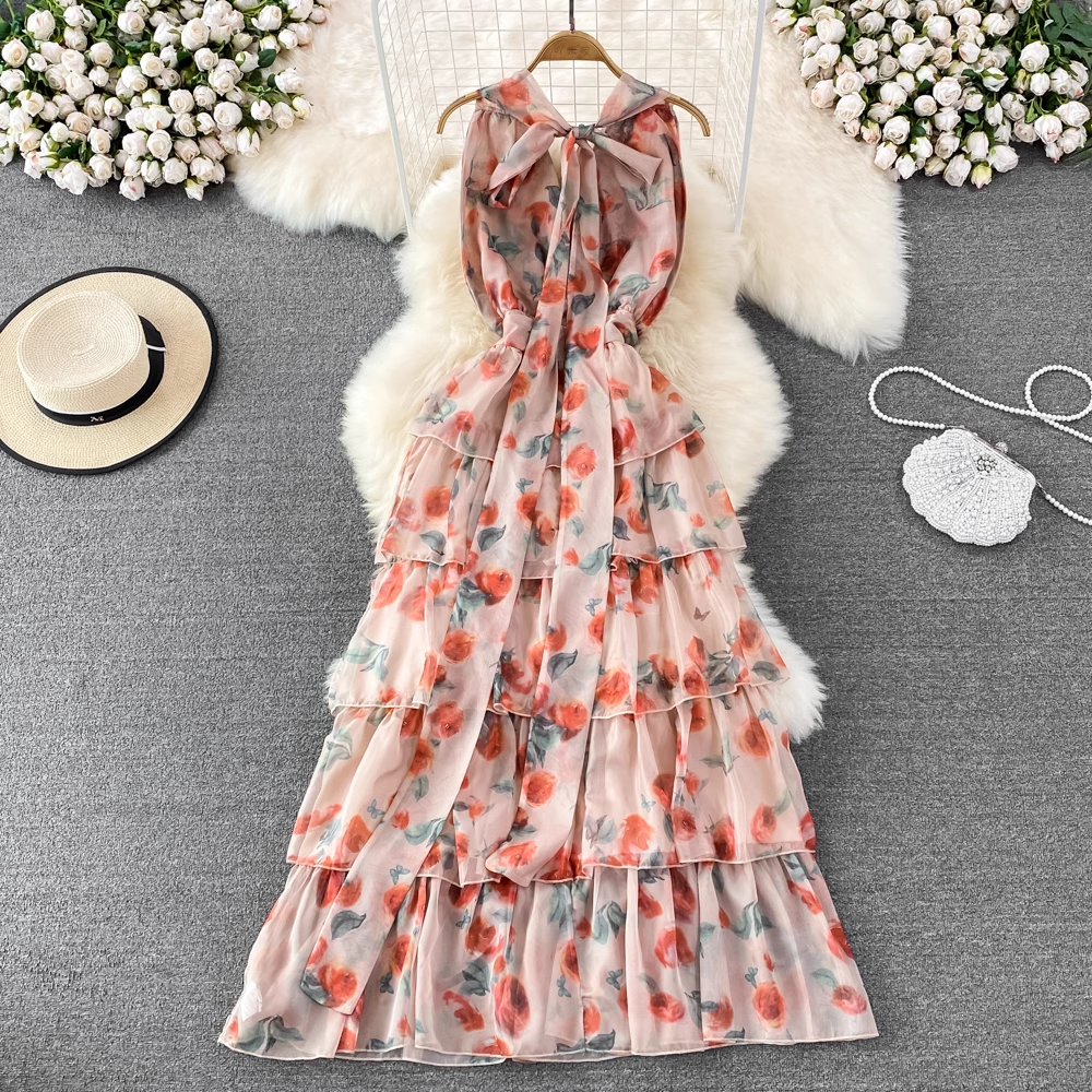A-line Chiffon Floral Dress Secondary image