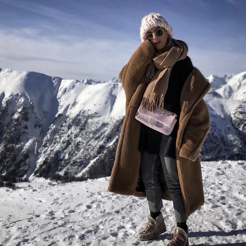 Fluffy Thick Faux Fur Overcoat Main image