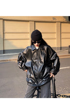 Winter Loose Black Leather Coats