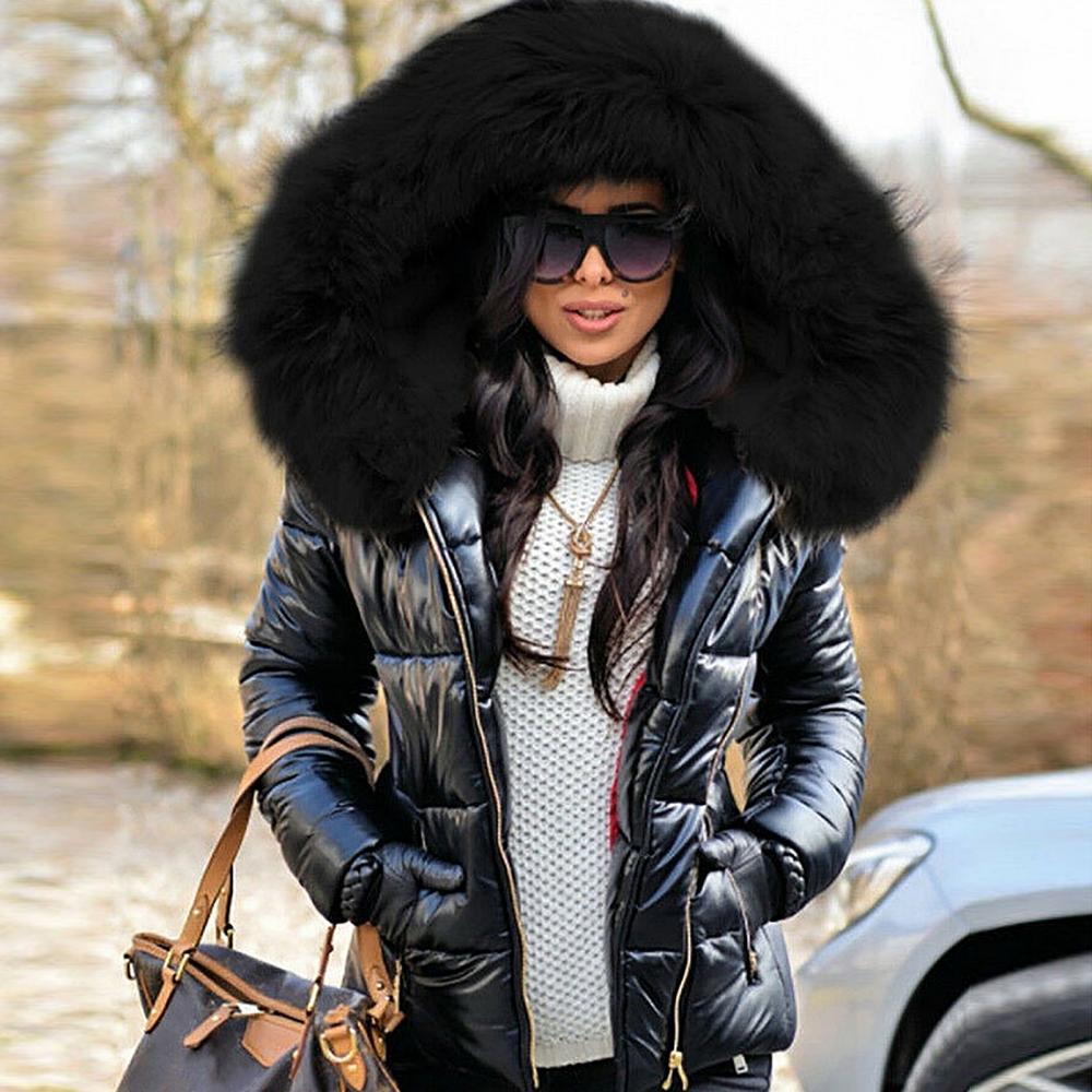 Fur Edge Hooded Warm Puffy Down Coat Secondary image