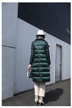 Super Long Zipper Stitching Slim Coat