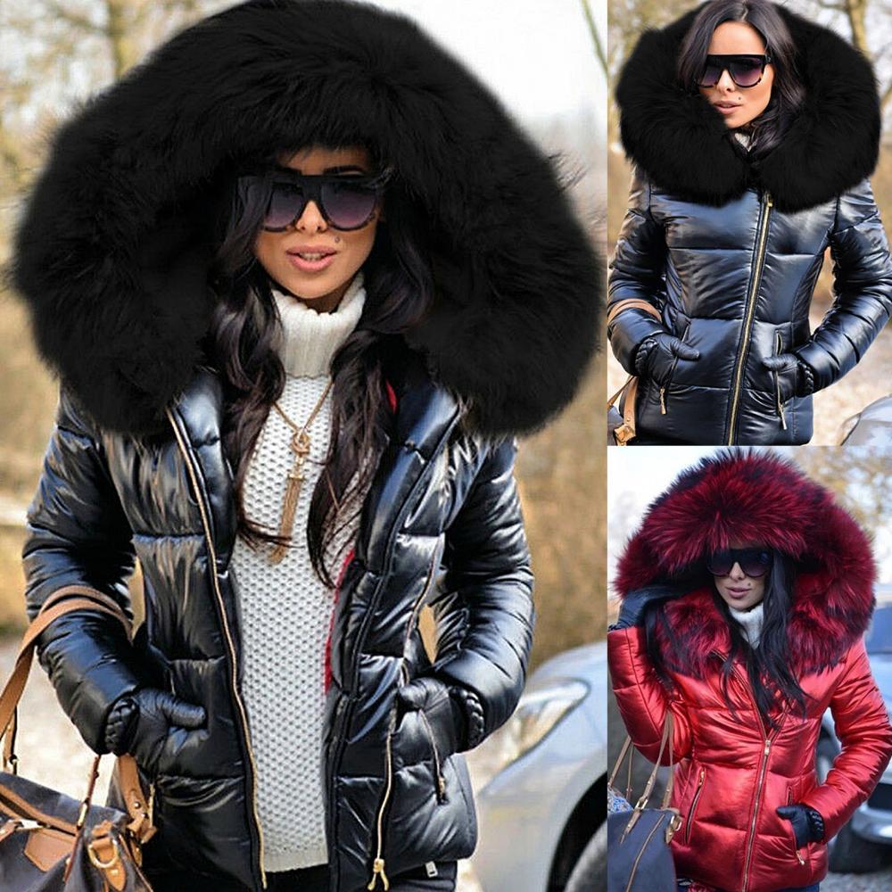 Fur Edge Hooded Warm Puffy Down Coat Main image