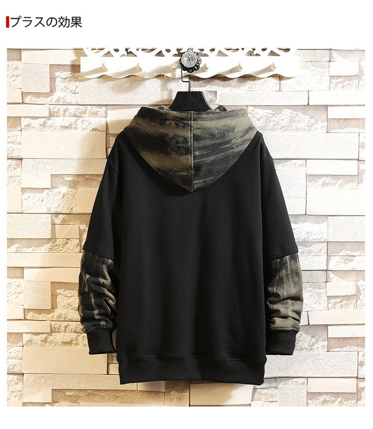 Mens Straight Colors Black Red White Street Cotton Hoodies Secondary image