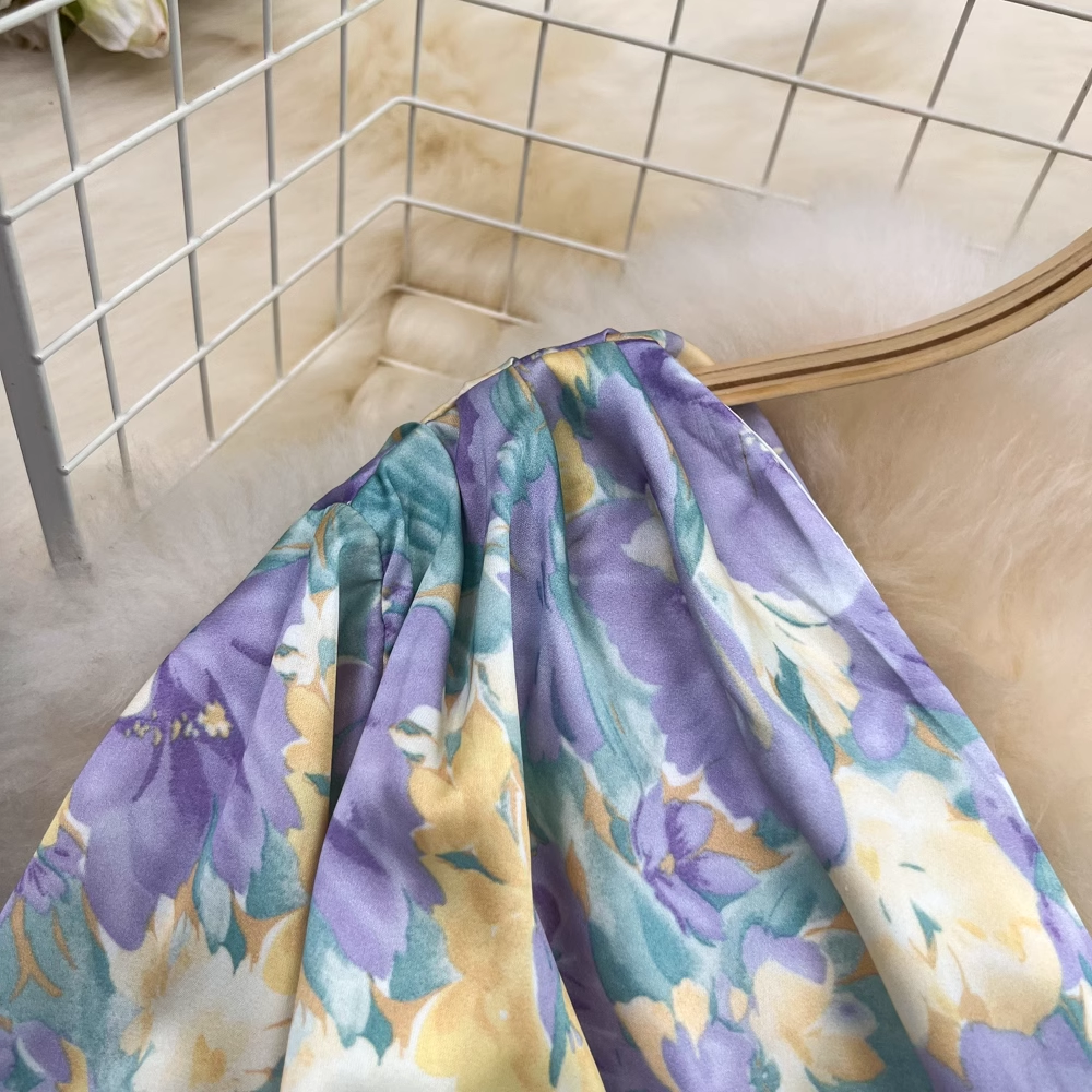 One Sleeve Ruffle Floral Dress Secondary image