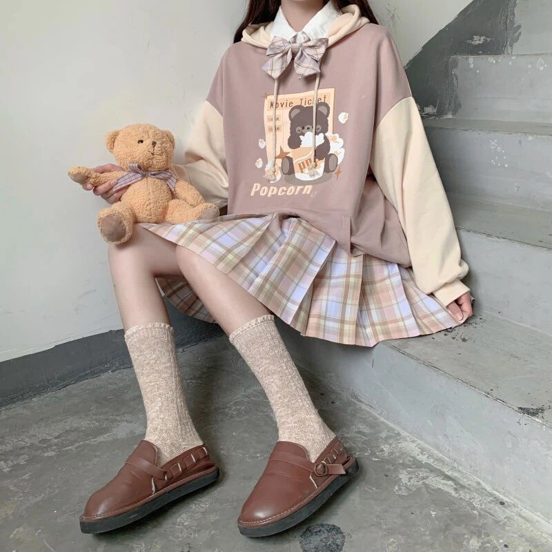 Japanese Style Cute Bear Teen Girl Hoodies Secondary image