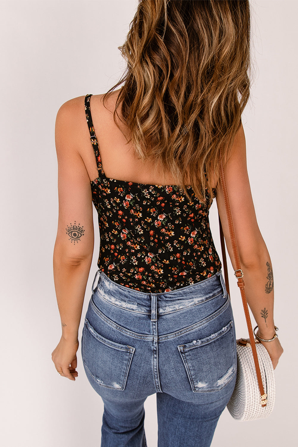 Black Floral Boho Bodysuit Secondary image