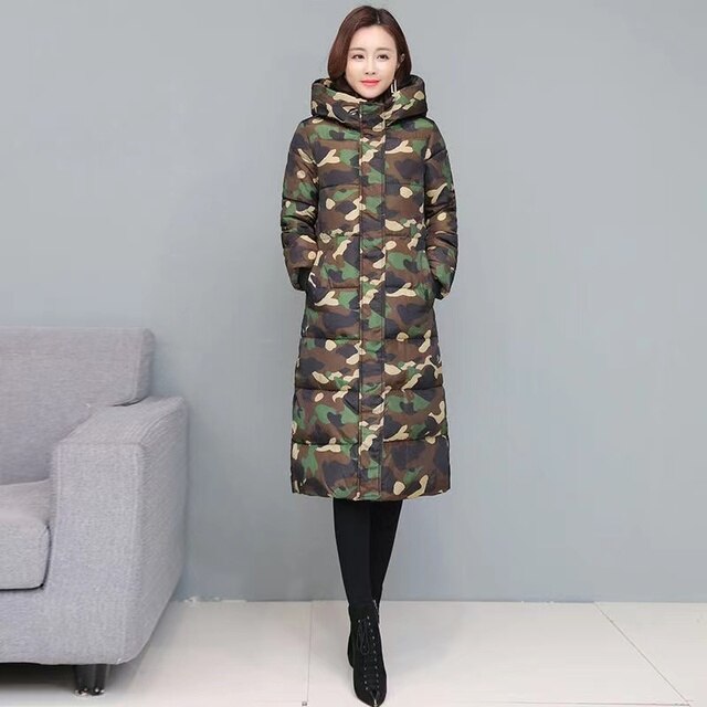 Knee Length Windproof Hooded Coat Parka Main image
