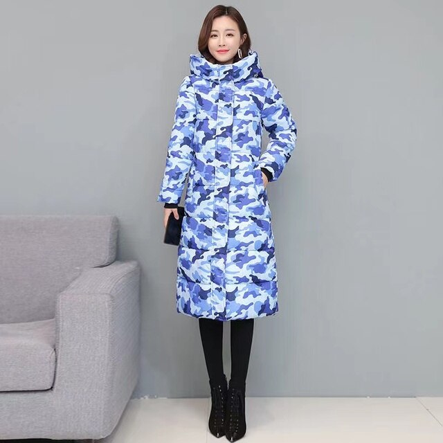 Knee Length Windproof Hooded Coat Parka