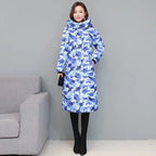 Knee Length Windproof Hooded Coat Parka