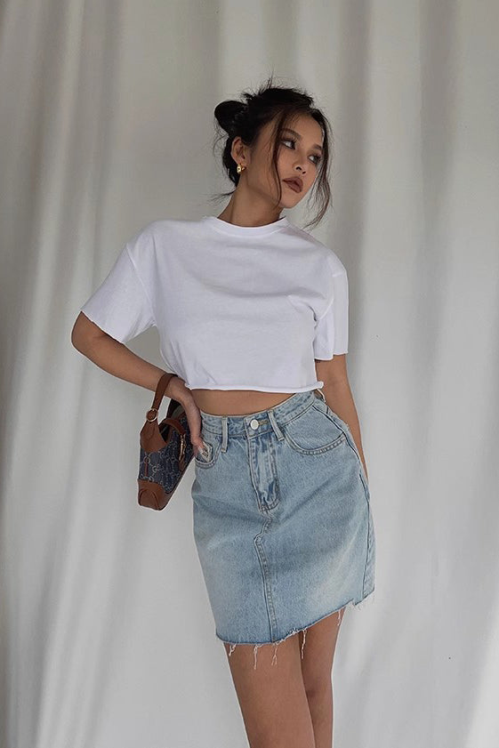 Short Sleeve Round Neck Basic Tops Shirts Secondary image