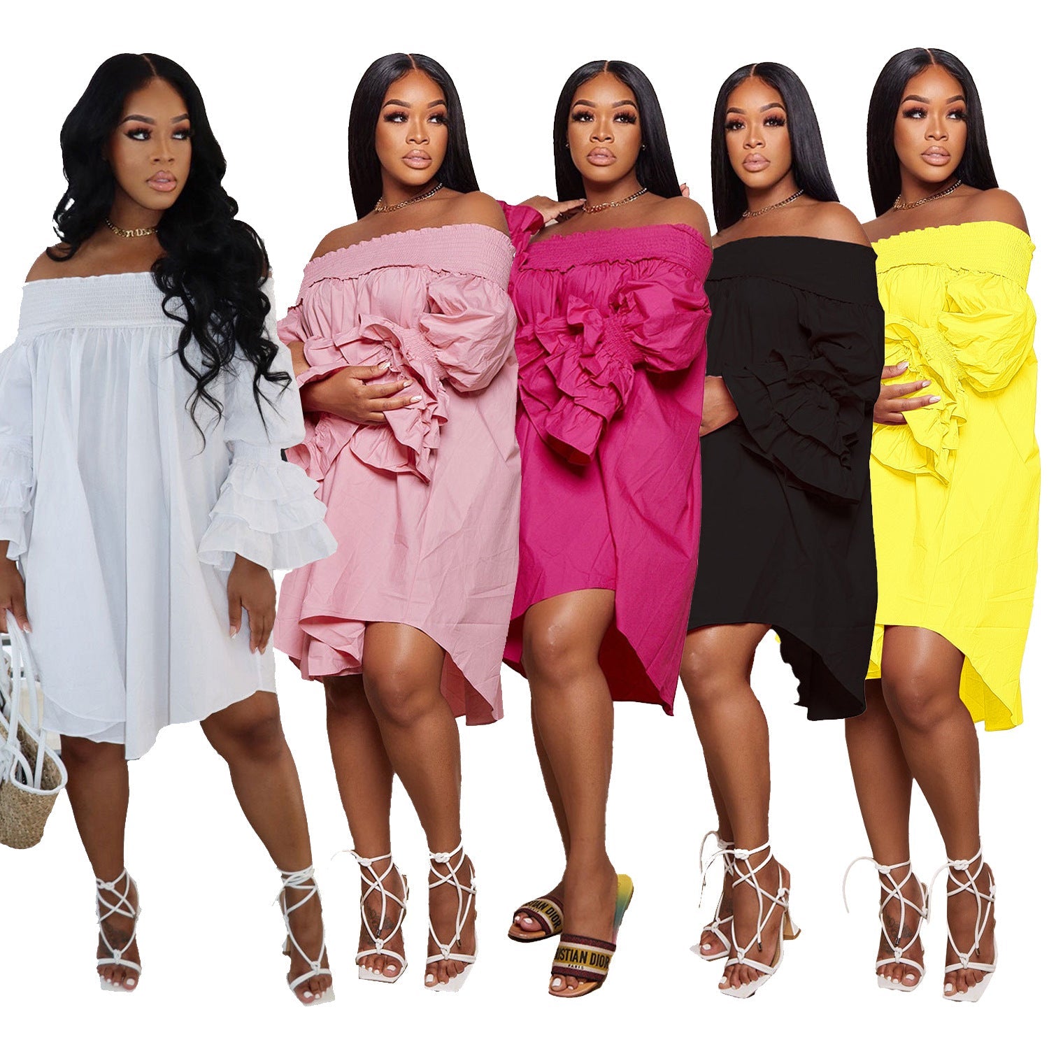 Flounce Off the Shoulder Dress Main image