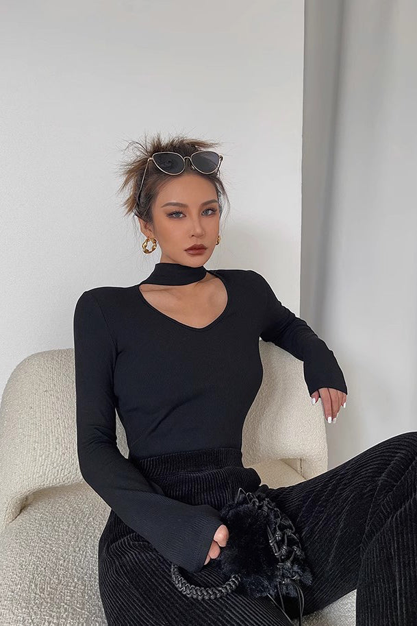 Long Sleeve Elegant Solid Tops Shirt Secondary image