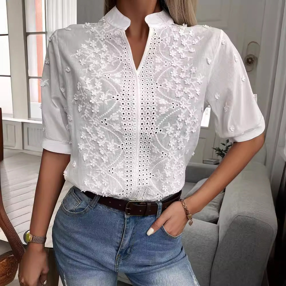 Sweet Mary Crochet Lace Top - Ivory Main image