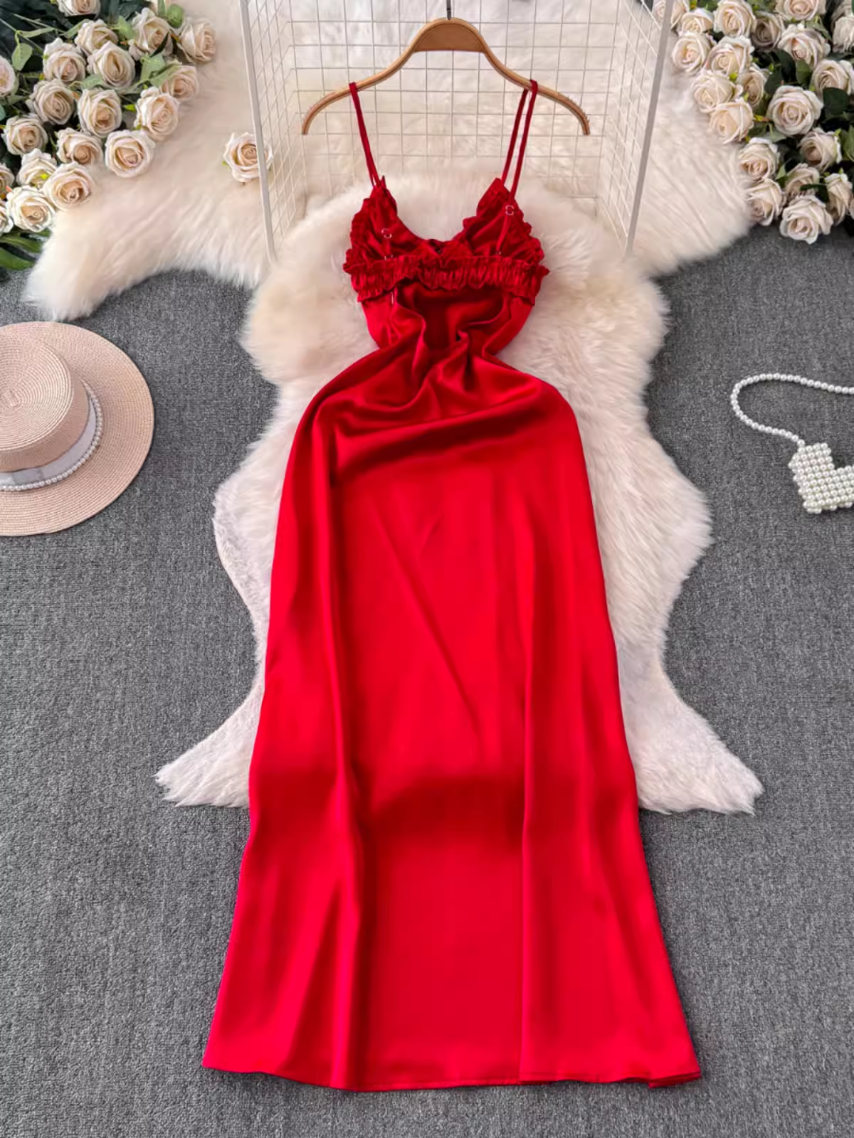 Red Simple Party Dress Secondary image