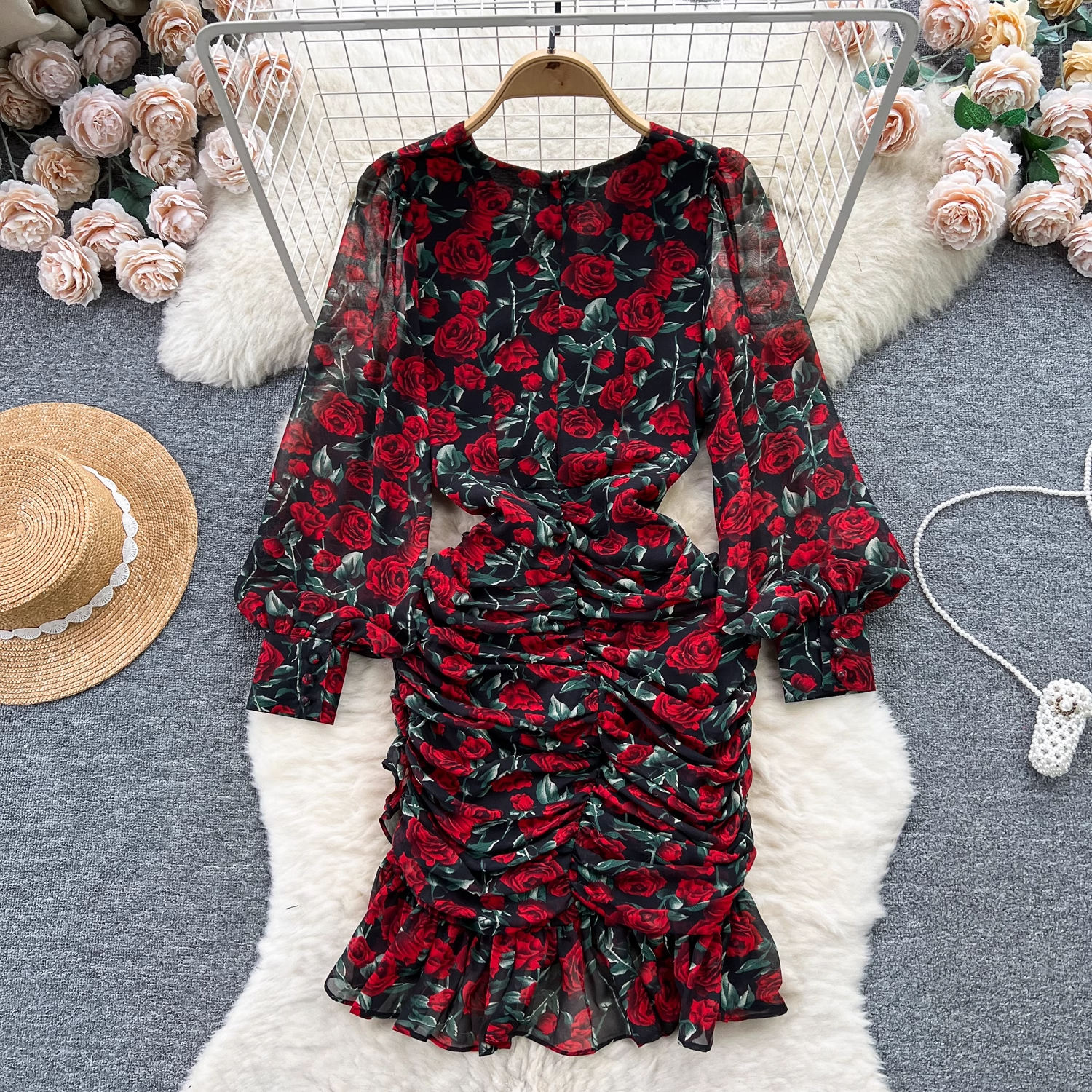Ruffle chiffon floral dress Secondary image