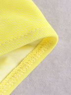 Lenora Halter Mesh Top and Ruched Skirt Two Piece Dress