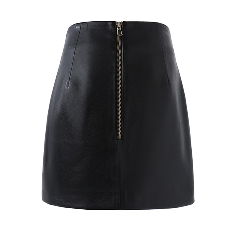 Saanvi Asymmetrical Vegan Leather Skirt Secondary image