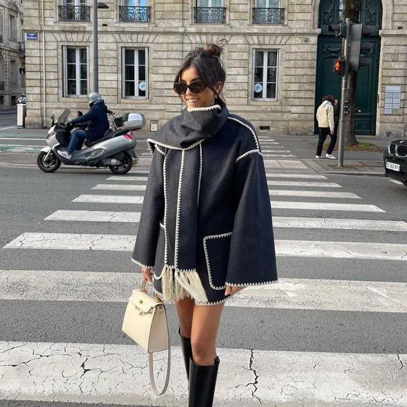 Autumn Breeze Pocketed Lady's Coat Main image