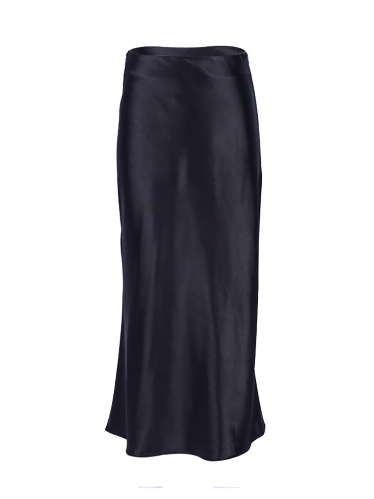 Josephine Satin Midi Skirt Secondary image