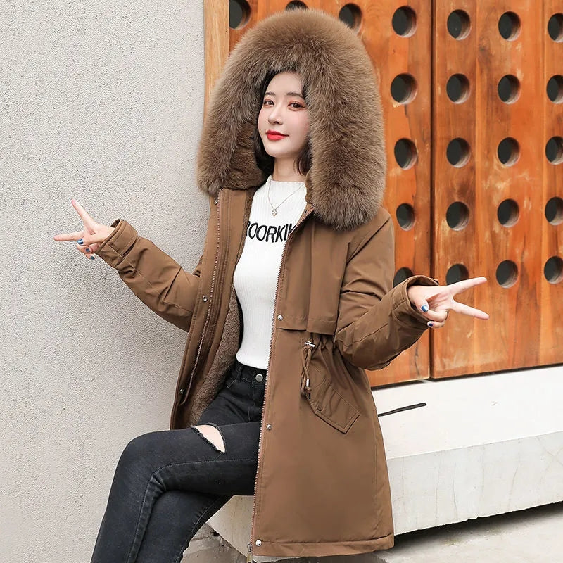 Fur Hooded Long Wool Winter Coats Secondary image