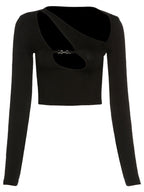 Greta Cut Out Long Sleeve Crop Top
