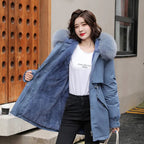 Fur Hooded Long Wool Winter Coats