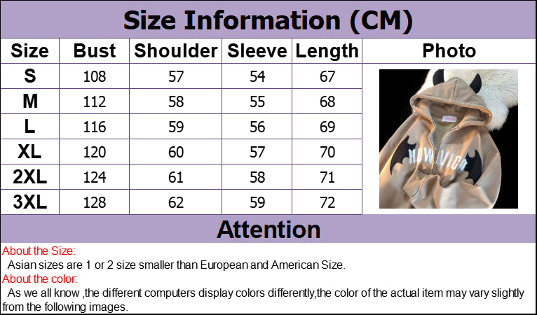 Retro American Style Little Devil Horn Themed Winter Hoodies Secondary image