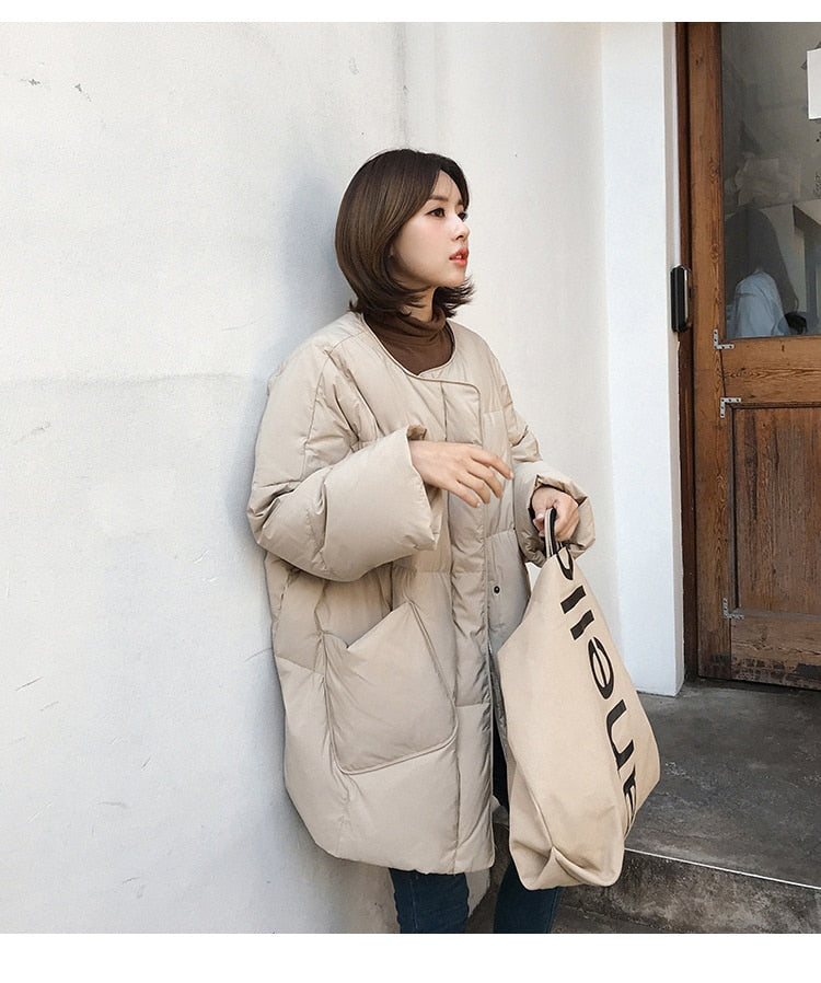 Cotton Padded Long Over Knee Parka Coats Secondary image