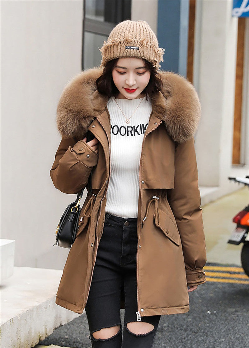 Fur Hooded Long Wool Winter Coats