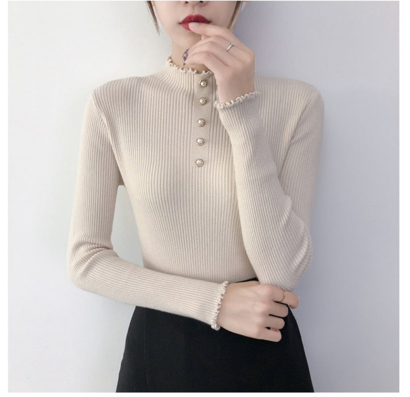 Thick Plaid Turtleneck Sweaters Main image