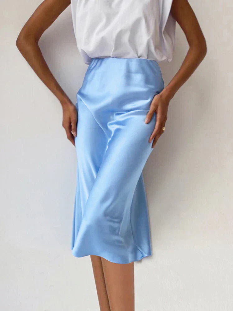 Josephine Satin Midi Skirt Main image