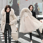 Fur Hooded Long Wool Winter Coats