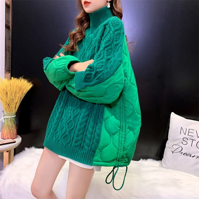 Special Collection Super Warm Loose Style Half Sweater Half Coat Main image