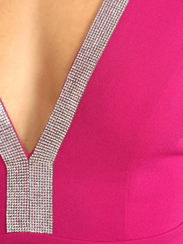 Rhinestone Slit Maxi Dress