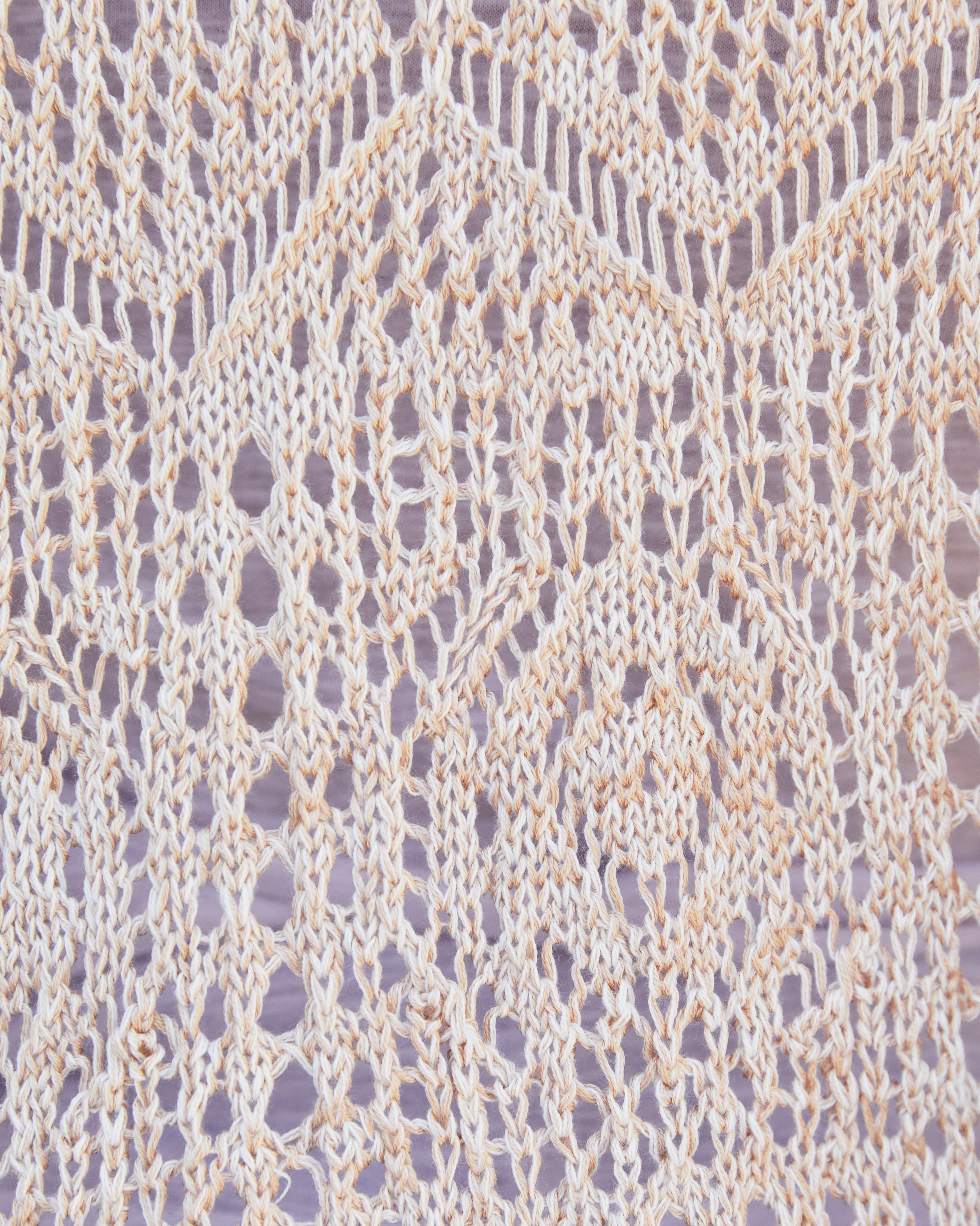 Tranquil Crochet Fringe Knit Cardigan - Taupe Secondary image