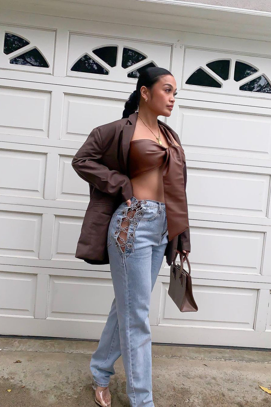 Tall Breaking Chains Straight Leg Jeans - Light Blue Wash Secondary image