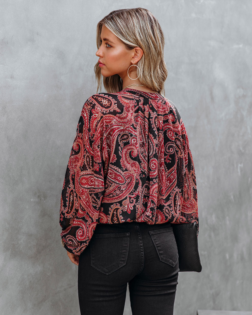 Taras Paisley Button Down Crop Blouse Secondary image