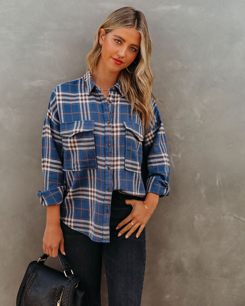 Tomas Cotton Plaid Button Down Top Main image