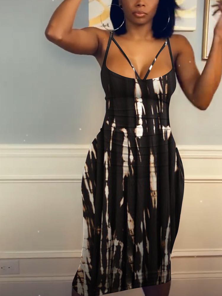 Tie Dye Bodycon Cami Dress Main image