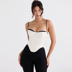 Sweetheart Satin Sleeveless Corset Crop Top - White