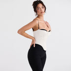 Sweetheart Satin Sleeveless Corset Crop Top - White