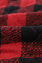 Brown Cow Print Buffalo Plaid Pocket Vest Coat