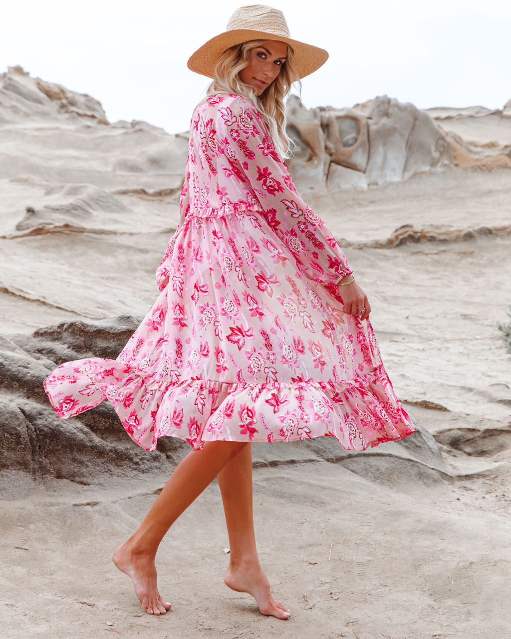 Tender Heart Floral Ruffle Tie Duster Secondary image