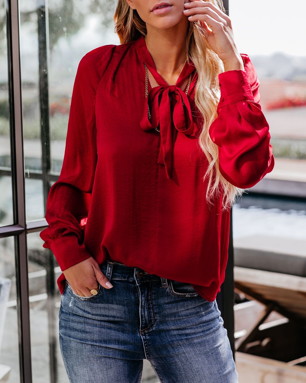 Test Blouse - Deep-Red Main image