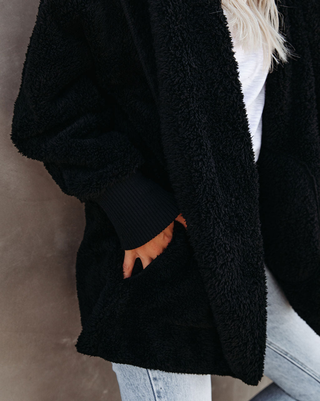 The Coziest Yet Pocketed Cardigan - Black Secondary image