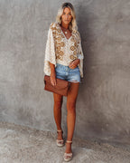 The Hills Are Alive Eyelet Kimono Top - Mustard