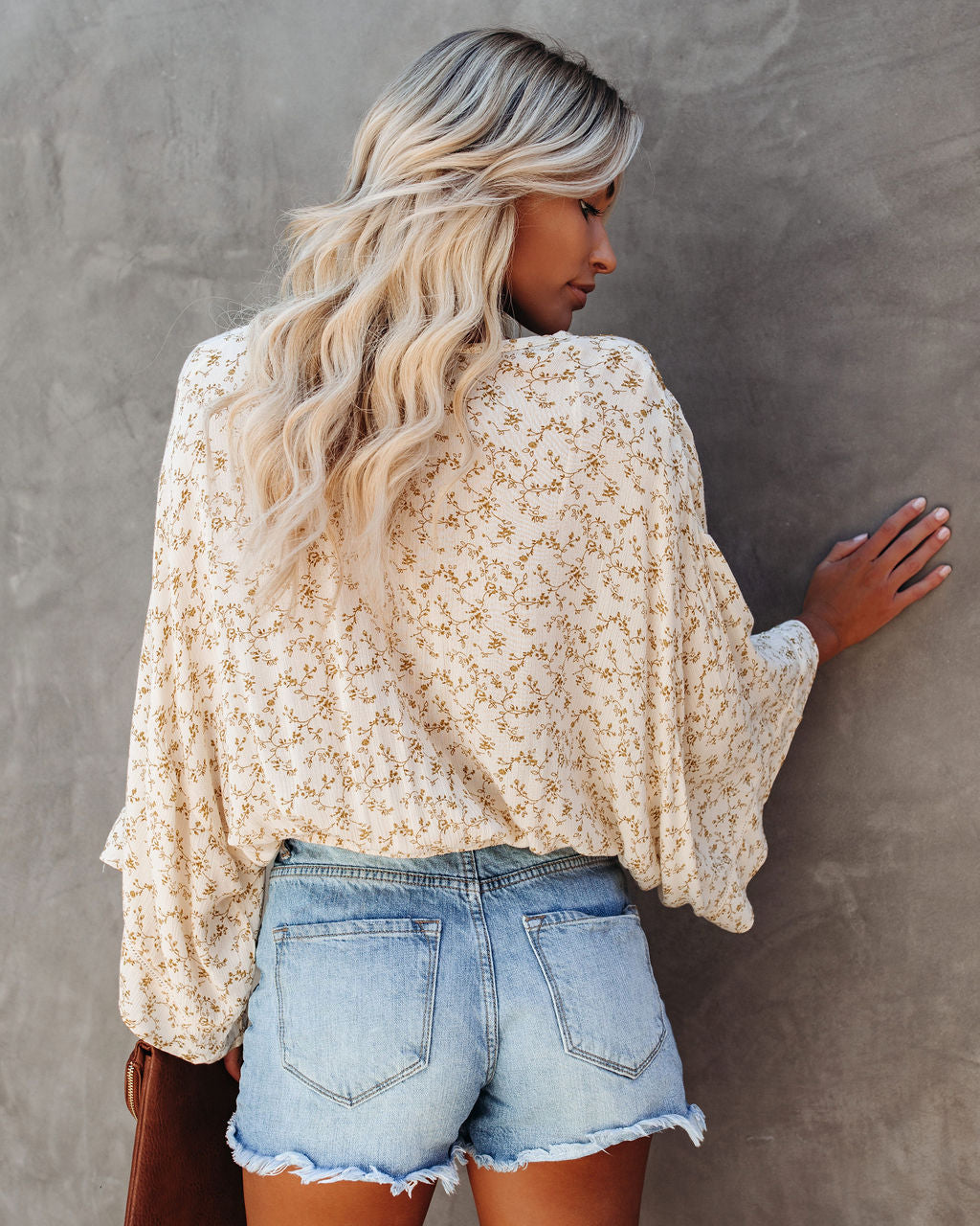 The Hills Are Alive Eyelet Kimono Top - Mustard Secondary image