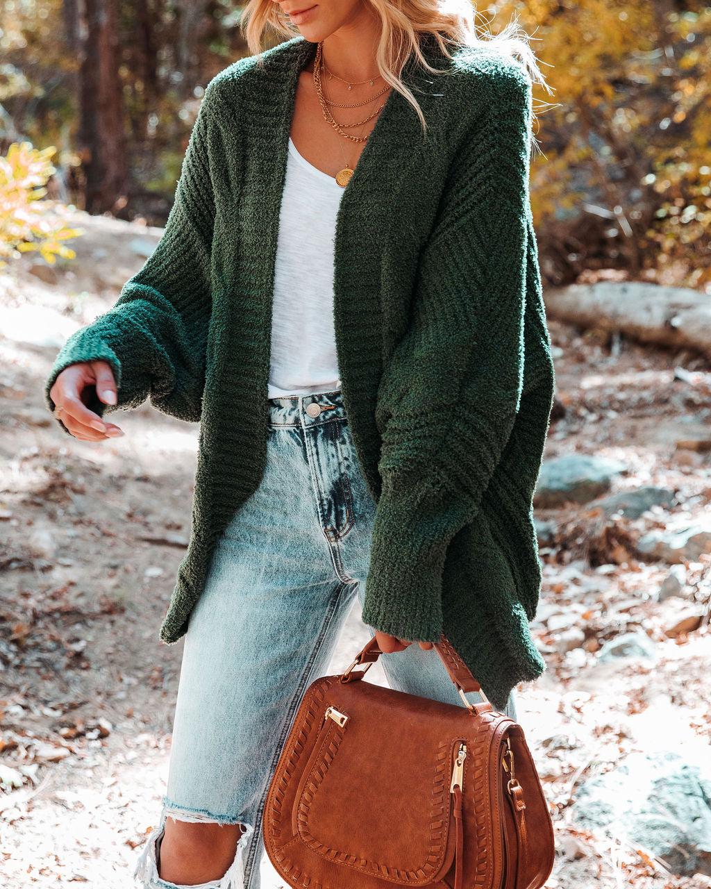 Thorn Soft Knit Cardigan - Olive Main image