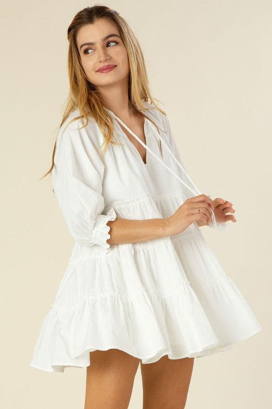 Tiered mini dress with tassel Main image